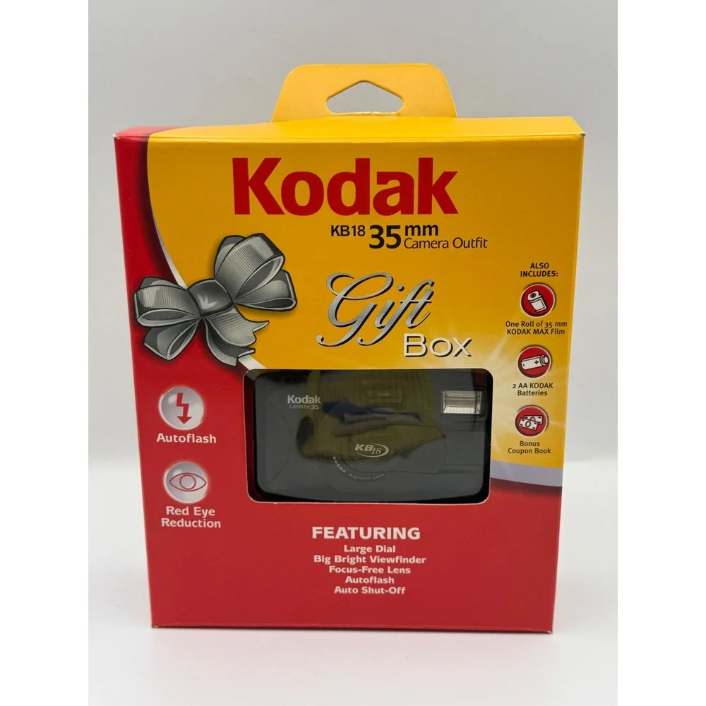 Kodak KB18 35mm Film Camera Outfit Gift Box Point and Shoot Black Vintage